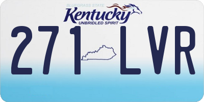KY license plate 271LVR