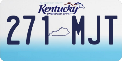 KY license plate 271MJT