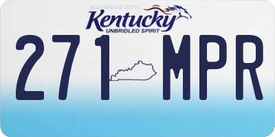 KY license plate 271MPR