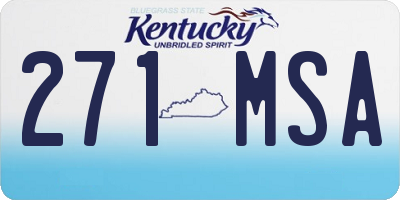KY license plate 271MSA