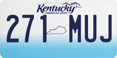 KY license plate 271MUJ