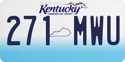 KY license plate 271MWU