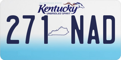 KY license plate 271NAD