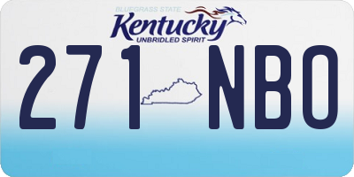 KY license plate 271NBO