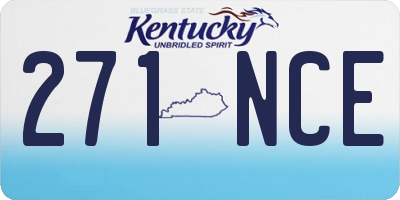 KY license plate 271NCE
