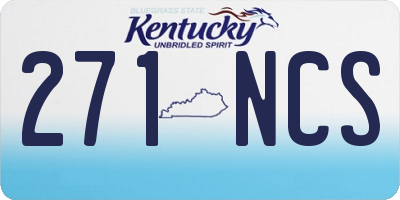 KY license plate 271NCS