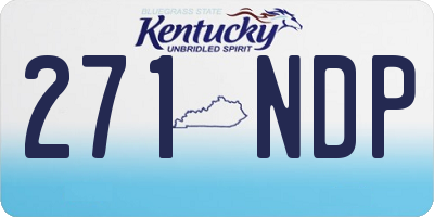 KY license plate 271NDP