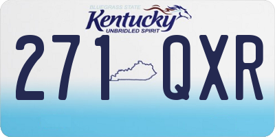 KY license plate 271QXR