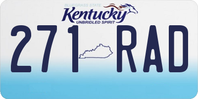 KY license plate 271RAD