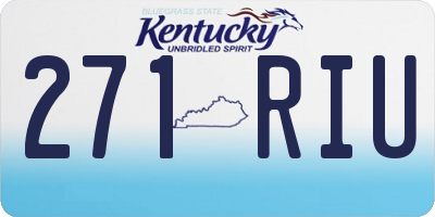 KY license plate 271RIU