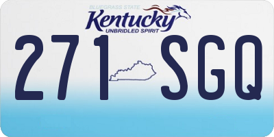 KY license plate 271SGQ