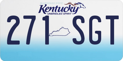 KY license plate 271SGT