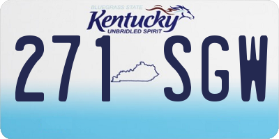 KY license plate 271SGW