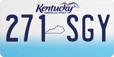 KY license plate 271SGY