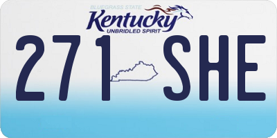 KY license plate 271SHE