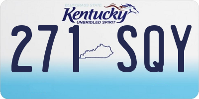KY license plate 271SQY