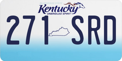 KY license plate 271SRD
