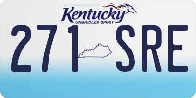 KY license plate 271SRE