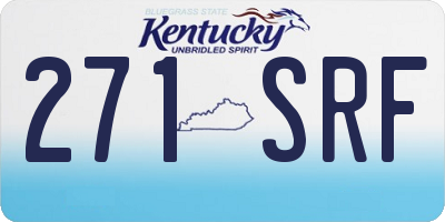 KY license plate 271SRF