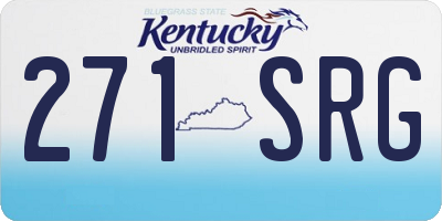 KY license plate 271SRG