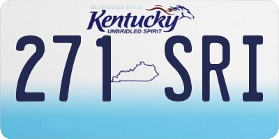 KY license plate 271SRI