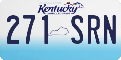 KY license plate 271SRN