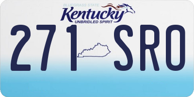 KY license plate 271SRO