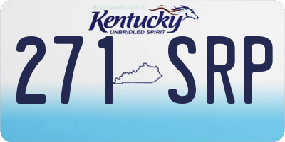 KY license plate 271SRP