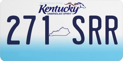 KY license plate 271SRR