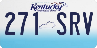 KY license plate 271SRV