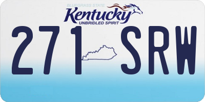 KY license plate 271SRW