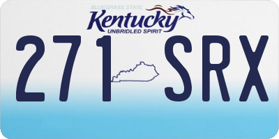 KY license plate 271SRX