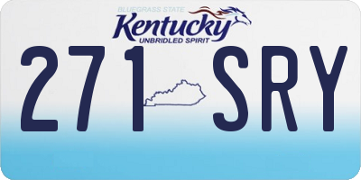 KY license plate 271SRY