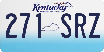 KY license plate 271SRZ