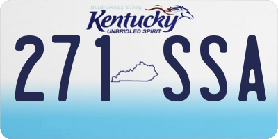 KY license plate 271SSA