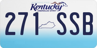 KY license plate 271SSB