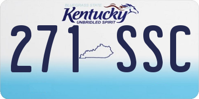 KY license plate 271SSC