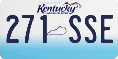 KY license plate 271SSE
