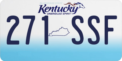 KY license plate 271SSF