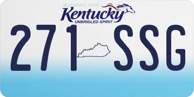 KY license plate 271SSG