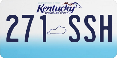 KY license plate 271SSH