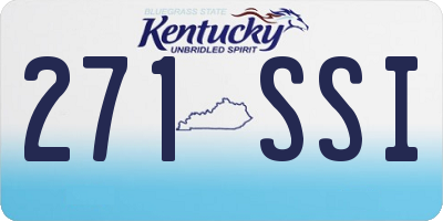 KY license plate 271SSI