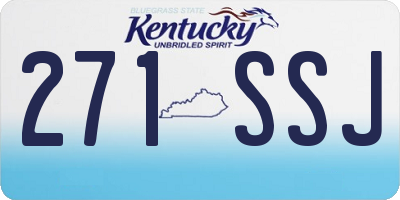 KY license plate 271SSJ