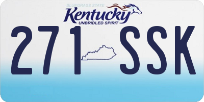 KY license plate 271SSK