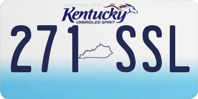 KY license plate 271SSL