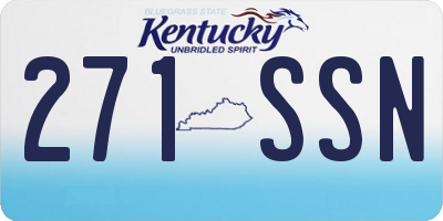 KY license plate 271SSN
