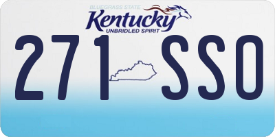 KY license plate 271SSO