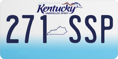 KY license plate 271SSP
