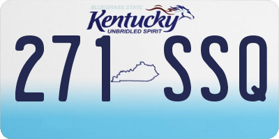KY license plate 271SSQ