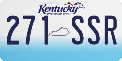 KY license plate 271SSR